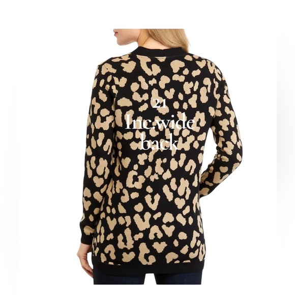 Kim Rogers Black and Tan Animal Print Cardigan. Sz. M - Picture 7 of 7